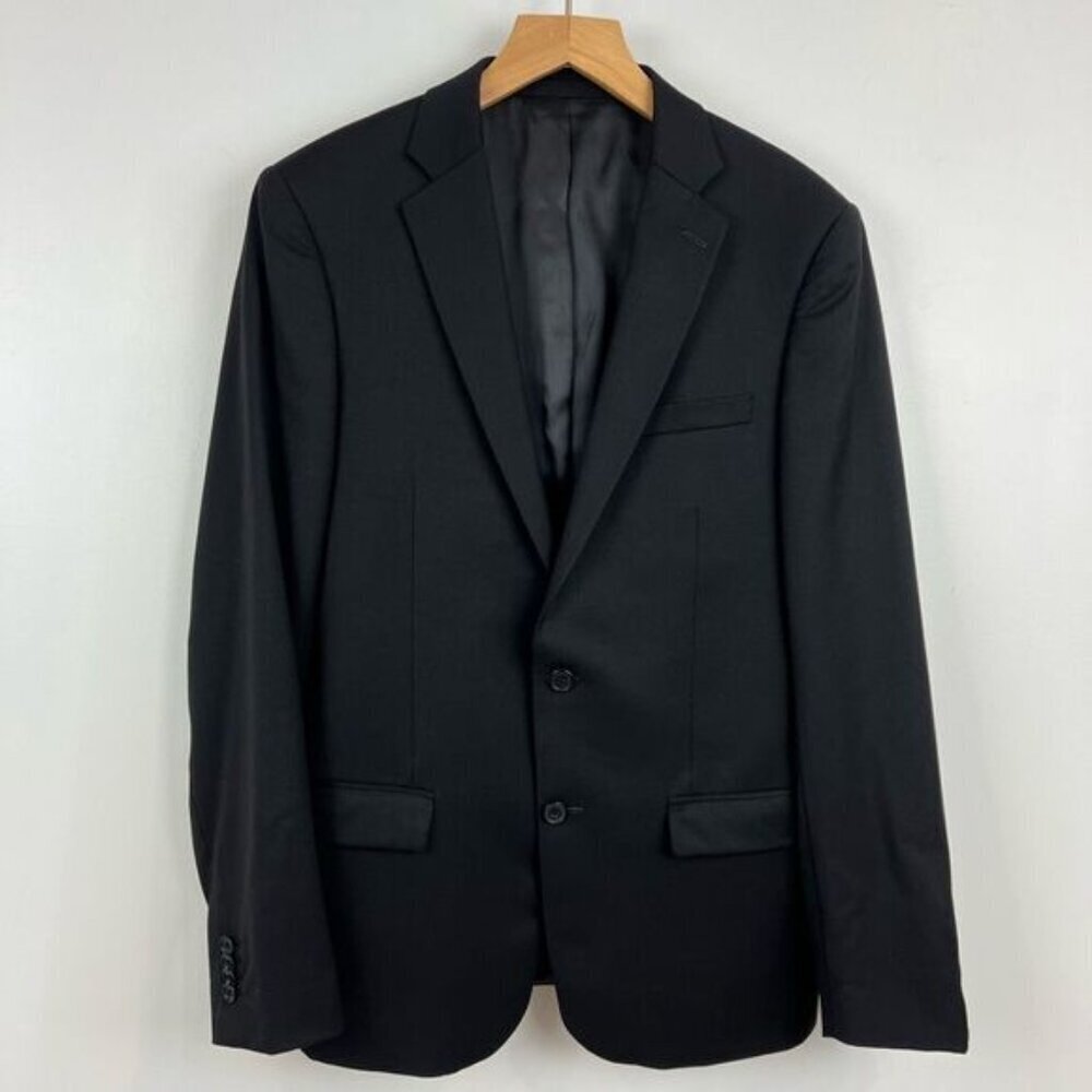Ellie Tahari Men’s 41L Black Classic Fit Suit Jacket 2 Button Work Chic Formal